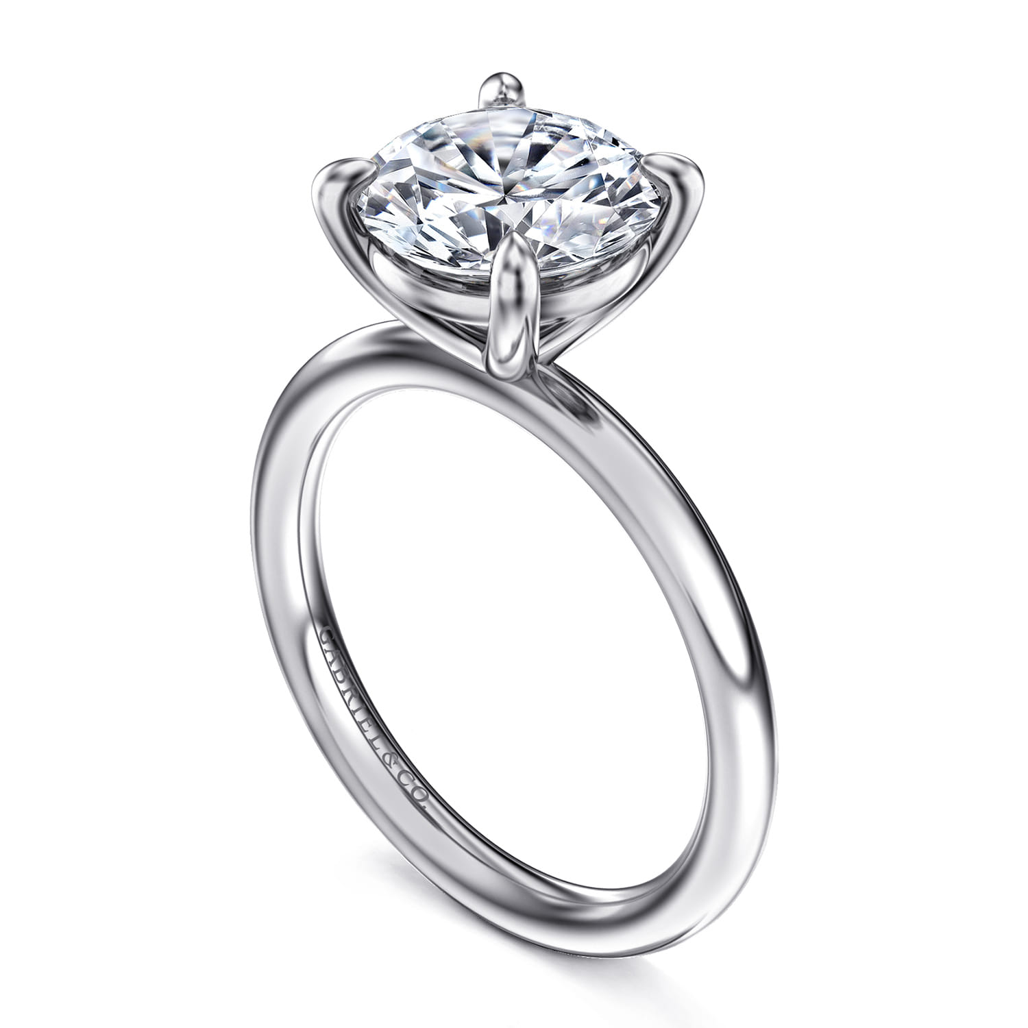 Lark - Platinum Round Solitaire Engagement Ring - Shot 3