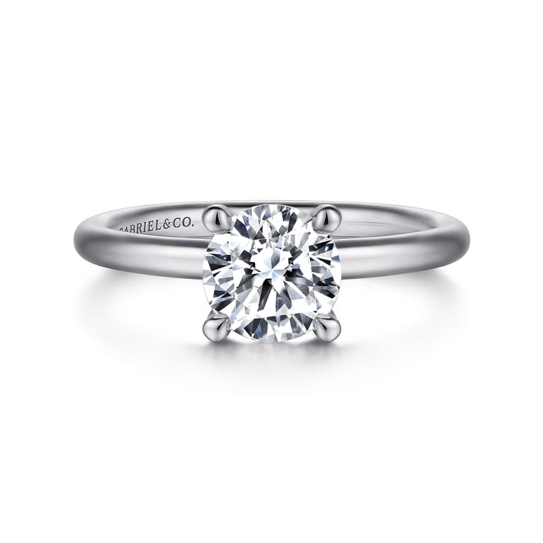 Lark - Platinum Round Solitaire Engagement Ring - Shot 1