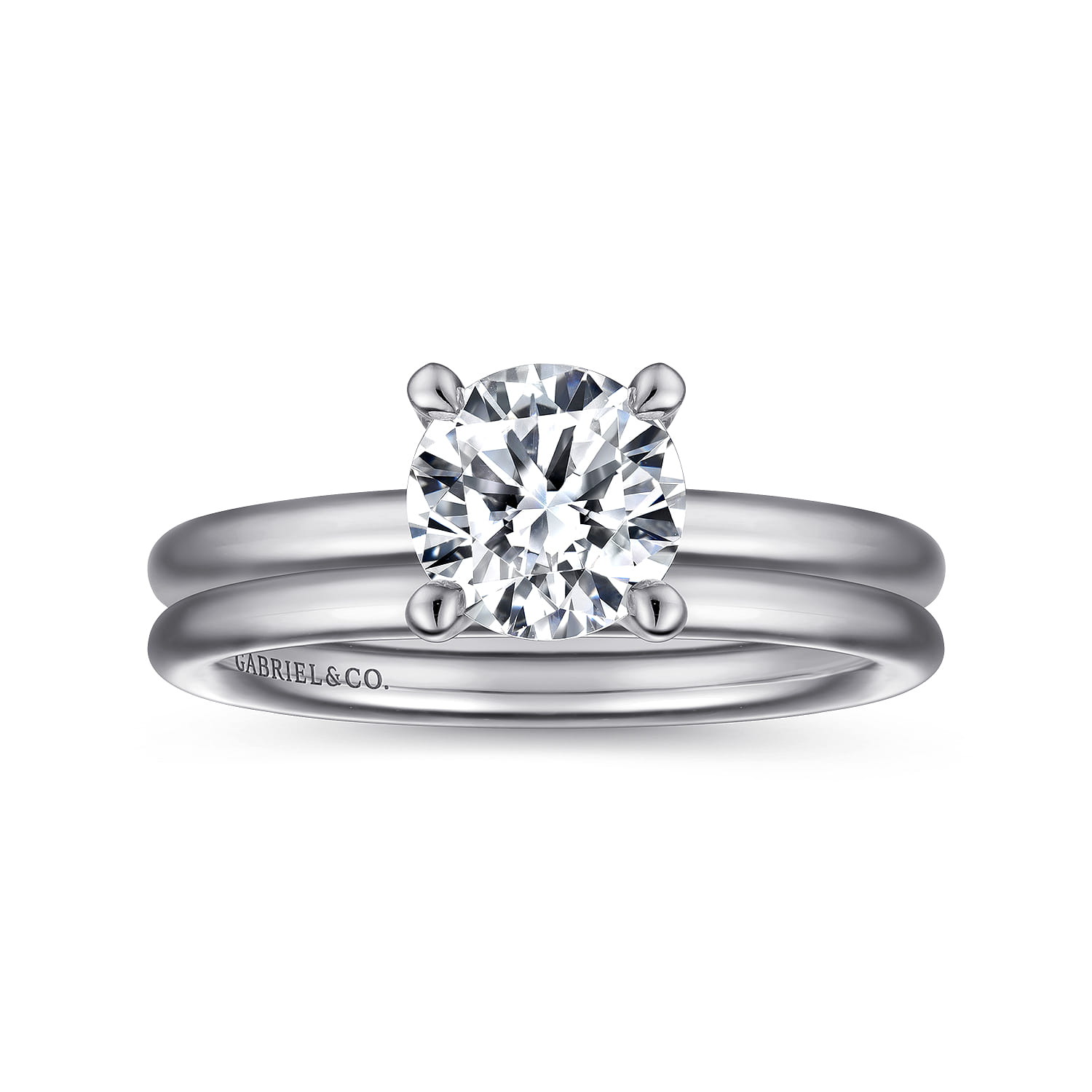 Lark - Platinum Round Solitaire Engagement Ring - Shot 4