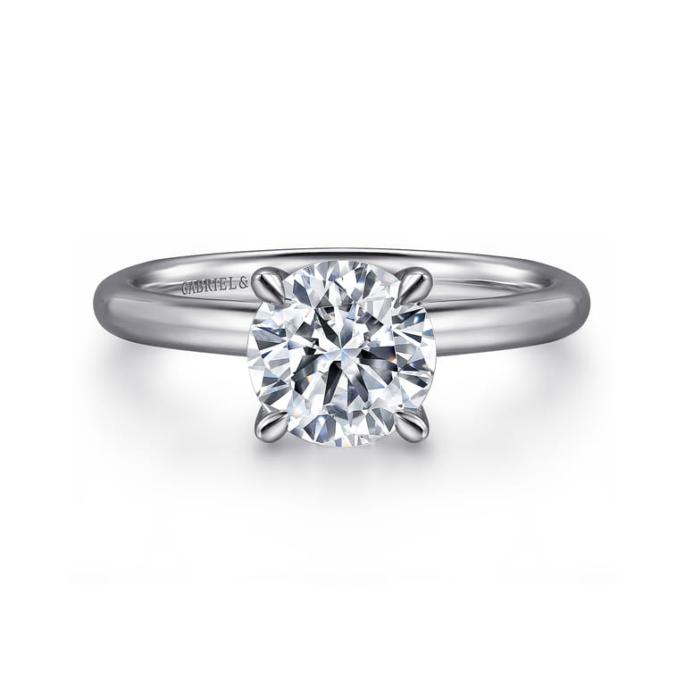 Lark - Platinum Round Solitaire Diamond Engagement Ring - Shot 1