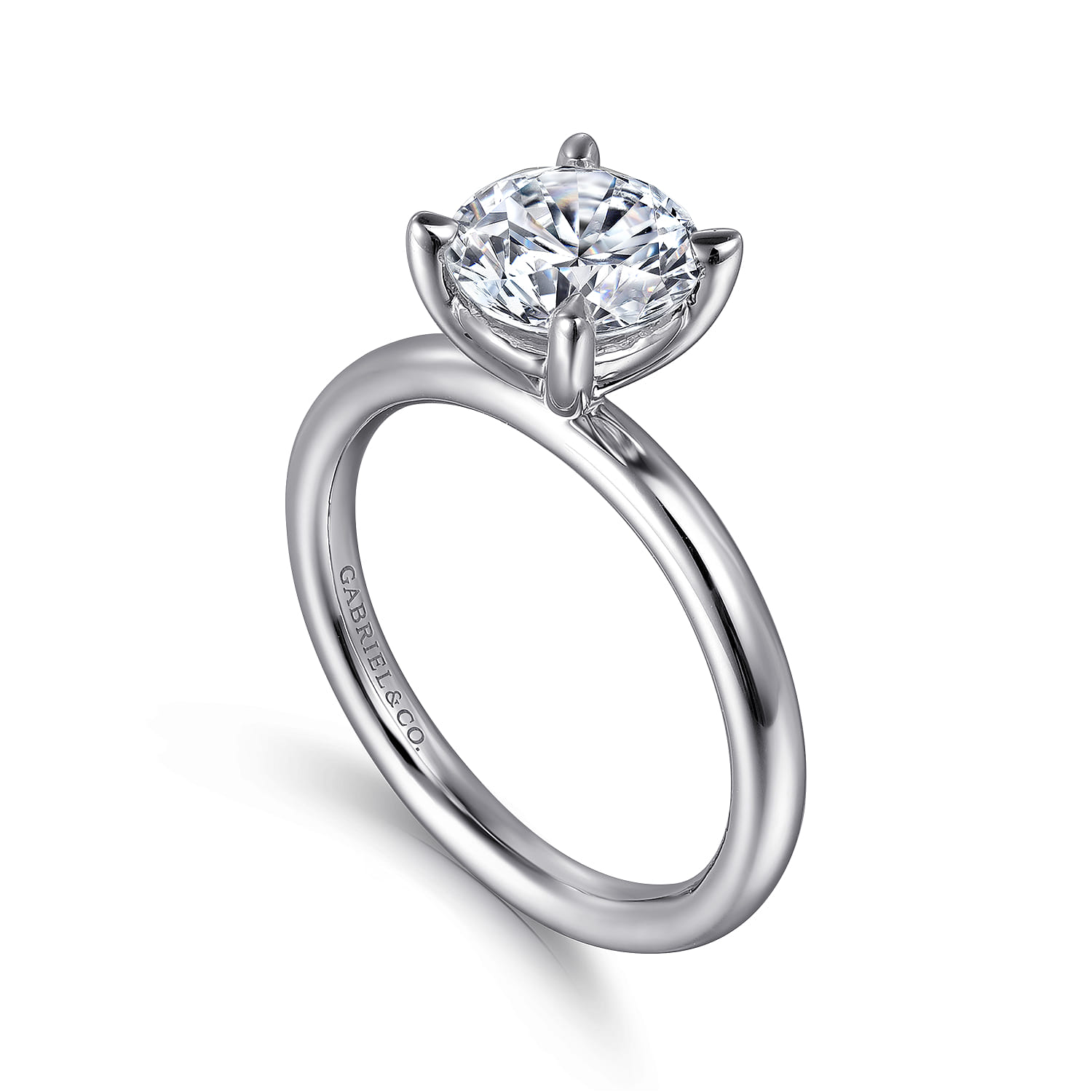 Lark - Platinum Round Solitaire Diamond Engagement Ring - Shot 3