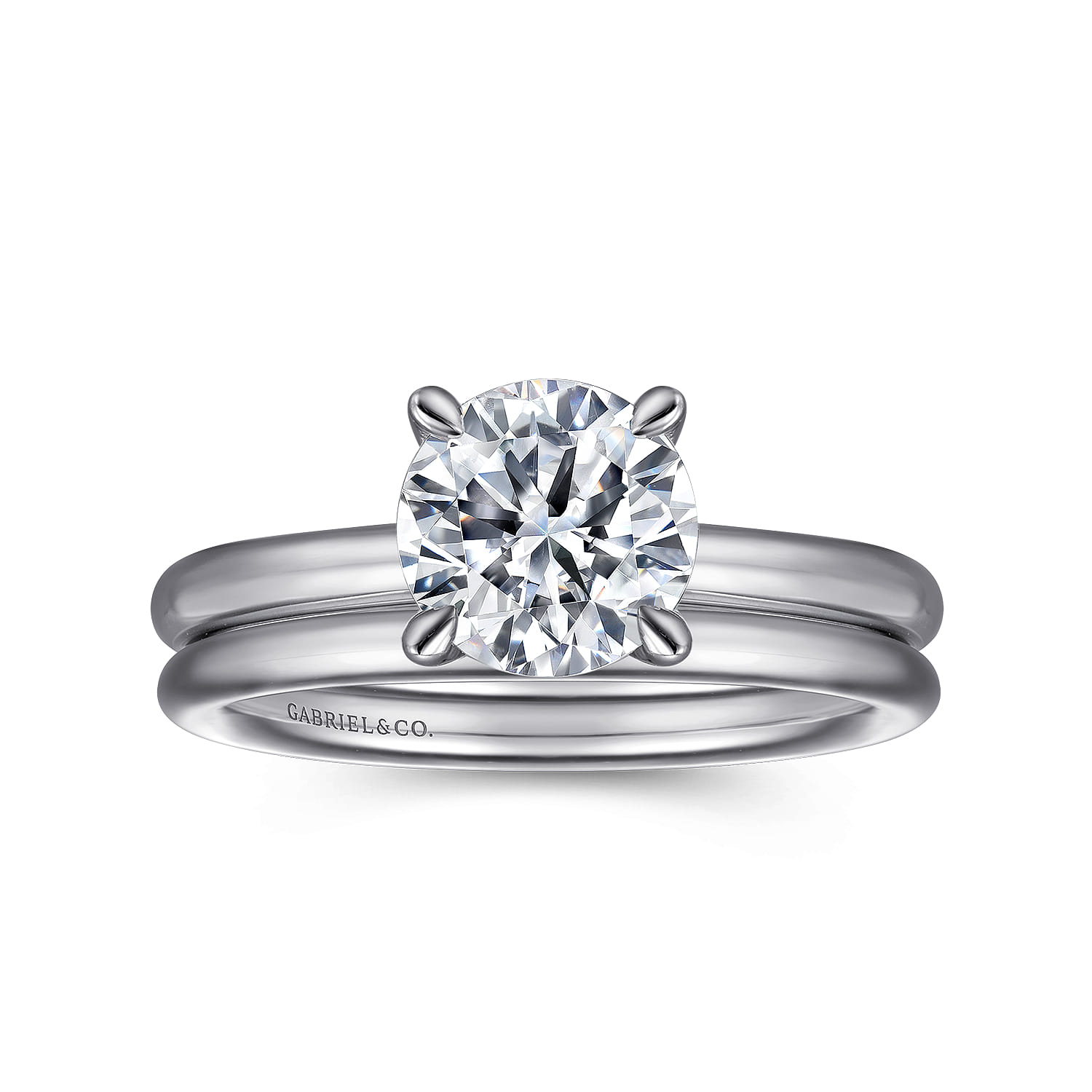 Lark - Platinum Round Solitaire Diamond Engagement Ring - Shot 4