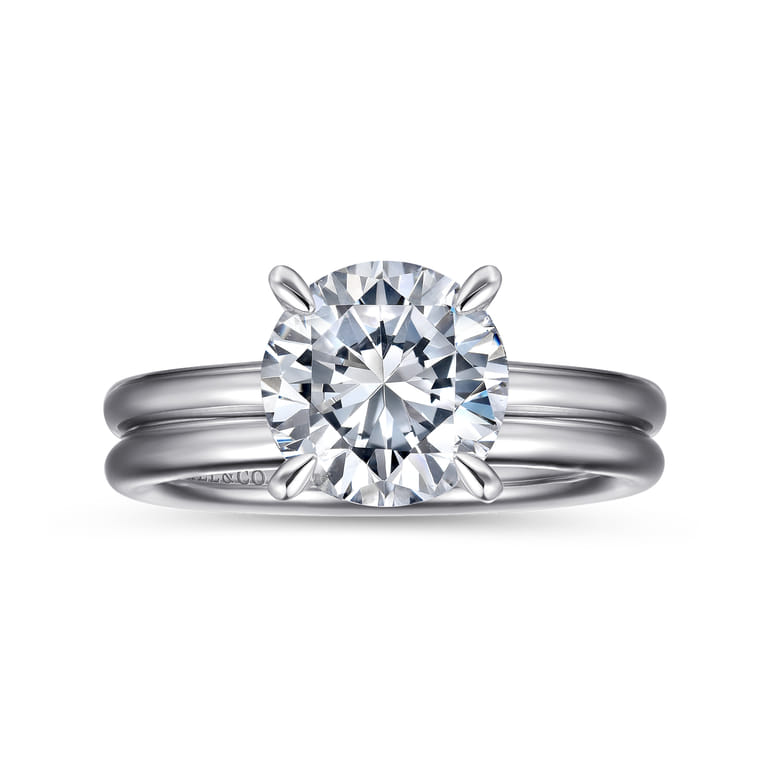 Lark - Platinum Round Solitaire Diamond Engagement Ring - Shot 4