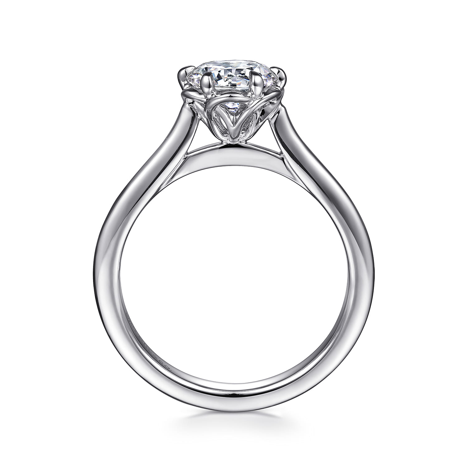 Tiona - Platinum Round Diamond Solitaire Engagement Ring - Shot 2