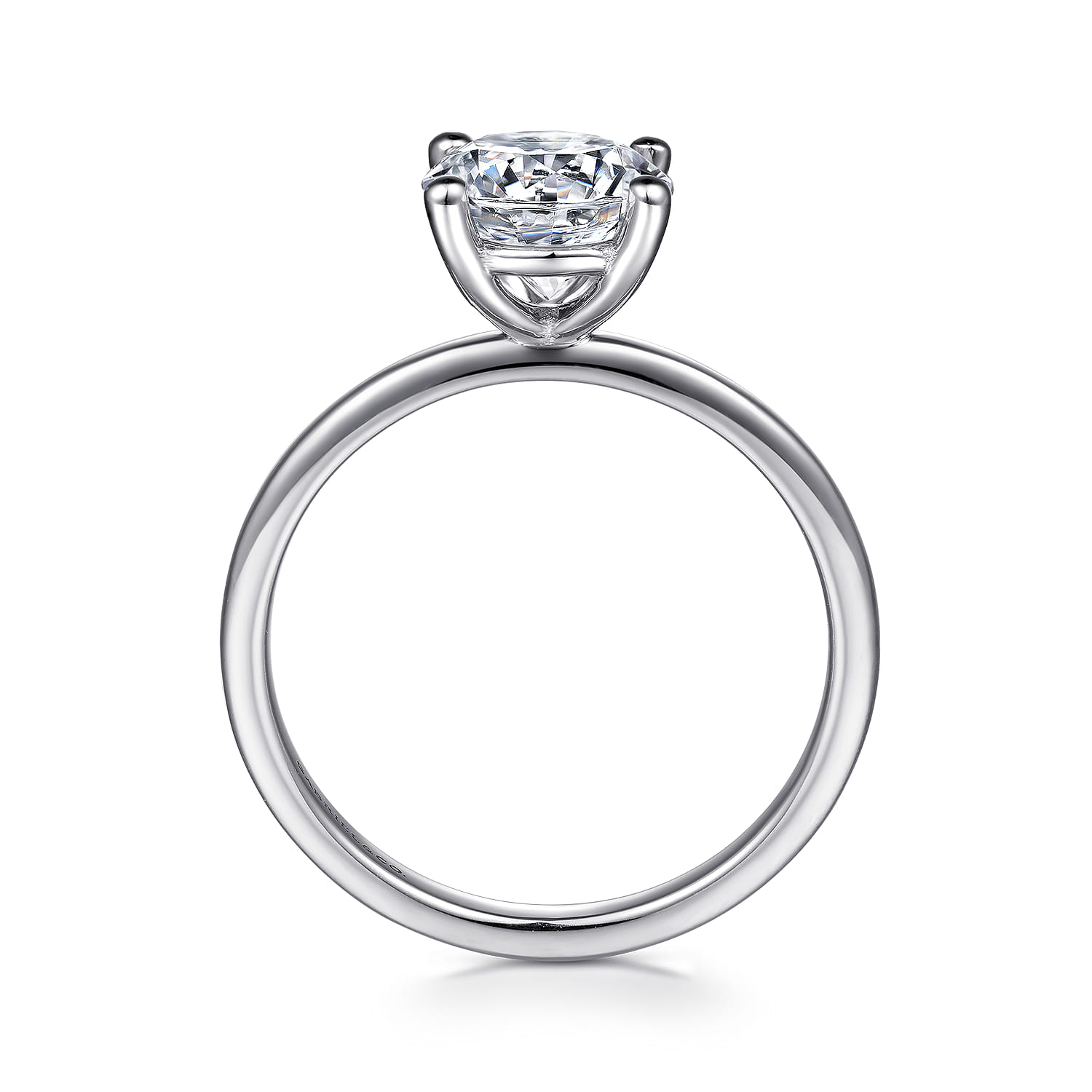 Evelina - Platinum Round Solitaire Diamond Engagement Ring - Shot 2