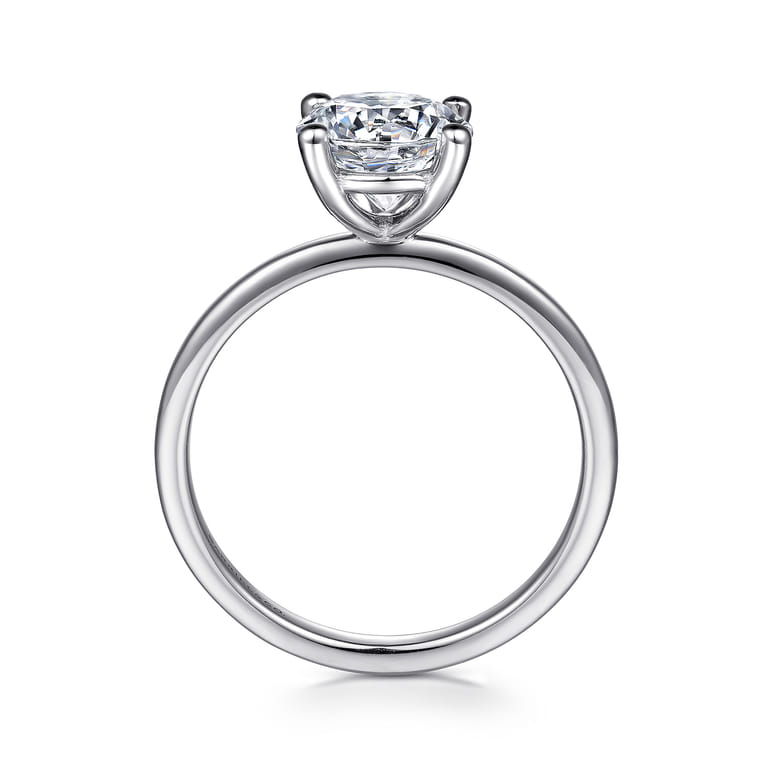 Evelina - Platinum Round Solitaire Diamond Engagement Ring - Shot 2