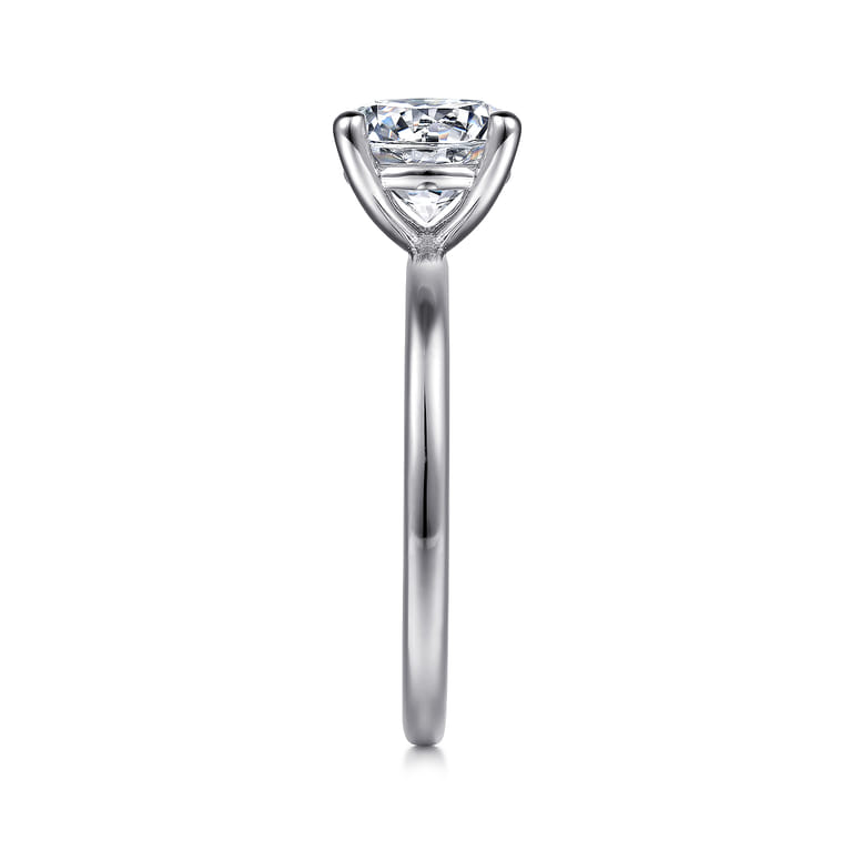 Evelina - Platinum Round Solitaire Diamond Engagement Ring - Shot 5