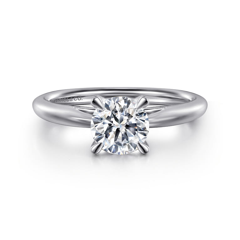 Bambi - Platinum Round Solitaire Diamond Engagement Ring - Shot 1