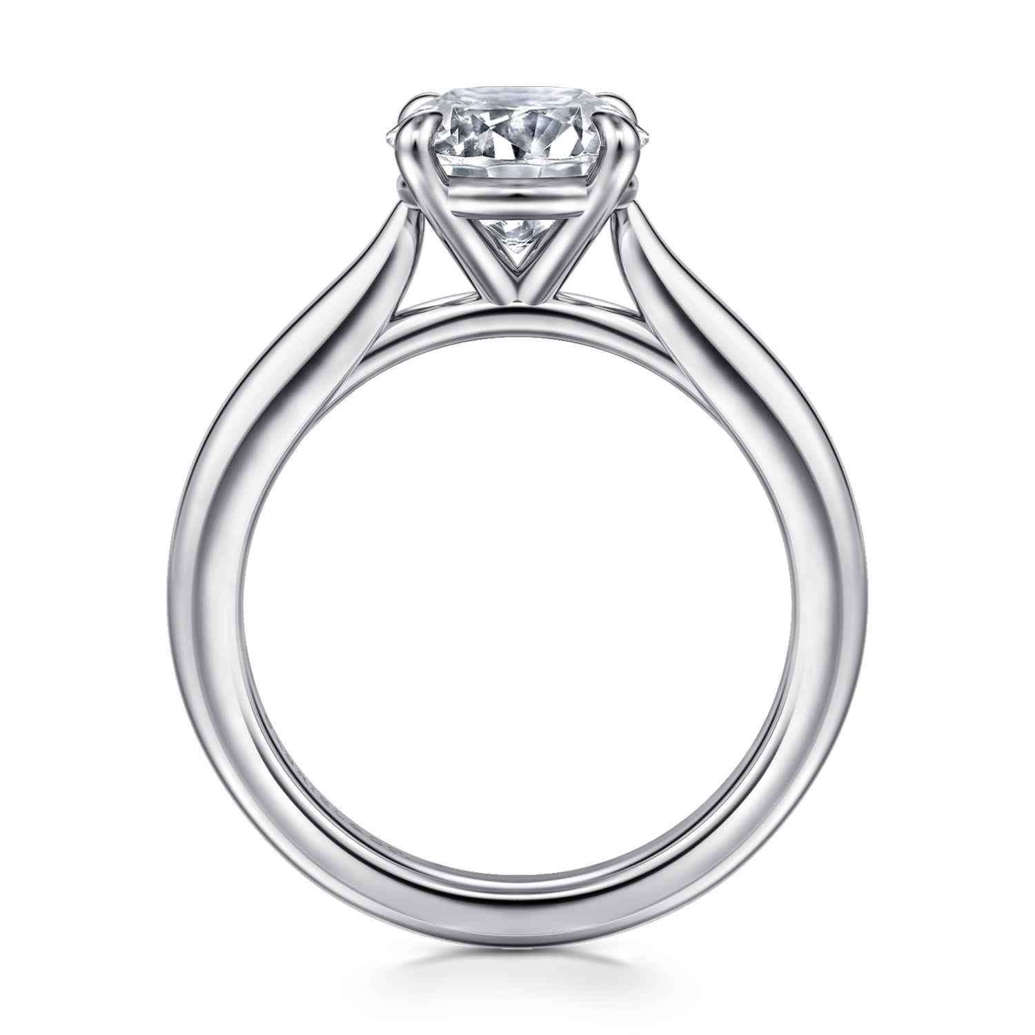 Bena - Platinum Round Solitaire Diamond Engagement Ring - Shot 2