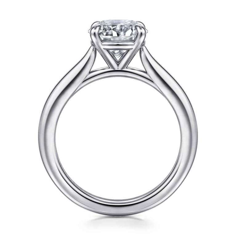 Bena - Platinum Round Solitaire Diamond Engagement Ring - Shot 2