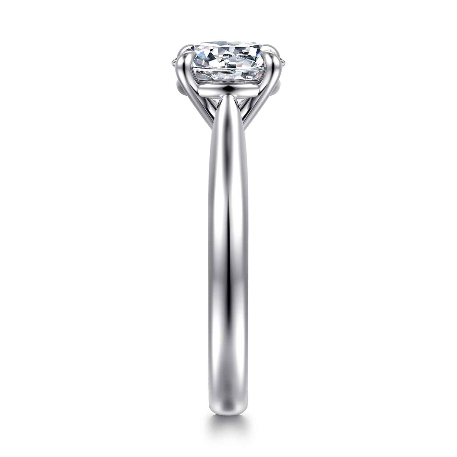 Bena - Platinum Round Solitaire Diamond Engagement Ring - Shot 4