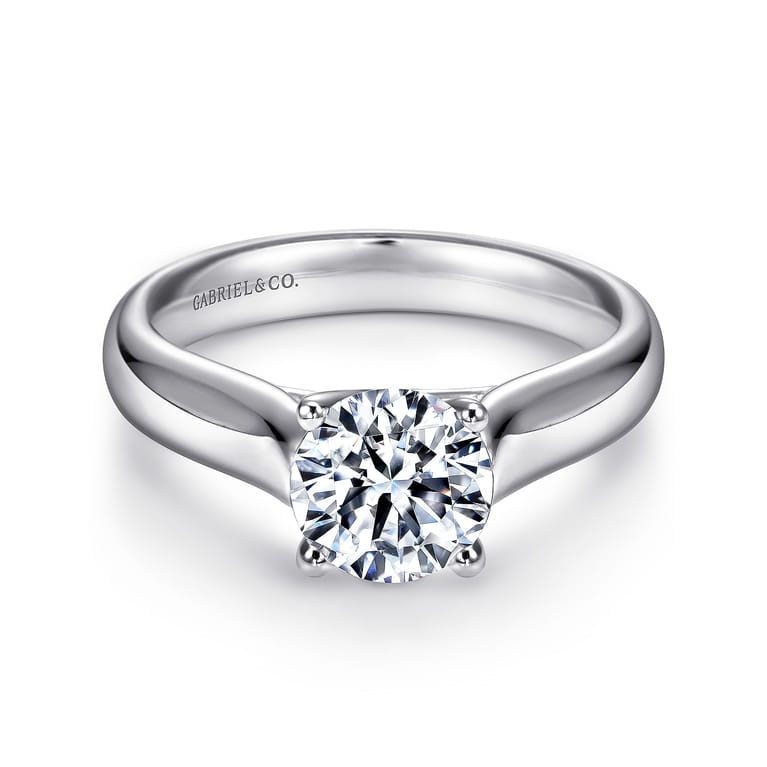 Helen - Platinum Round Diamond Solitaire Engagement Ring - Shot 1