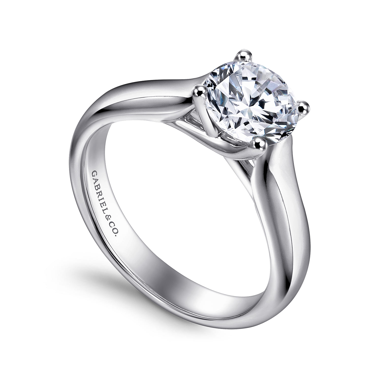 Helen - Platinum Round Diamond Solitaire Engagement Ring - Shot 3