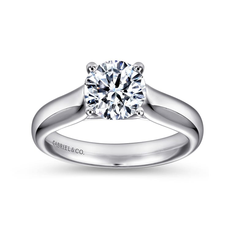 Helen - Platinum Round Diamond Solitaire Engagement Ring - Shot 5