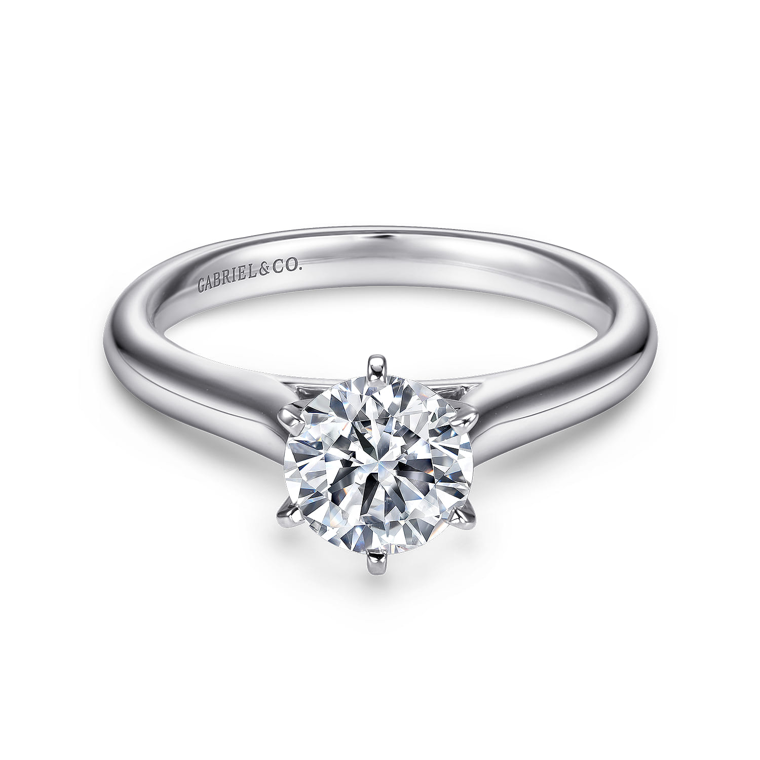 Allie - Platinum Round Diamond Solitaire Engagement Ring - Shot 1