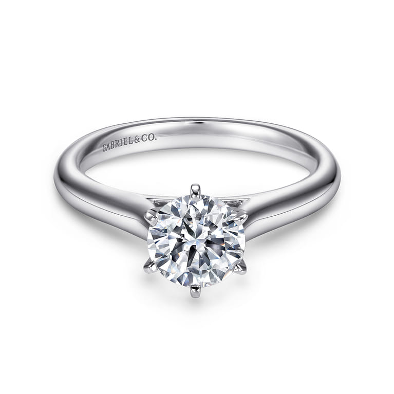 Allie - Platinum Round Diamond Solitaire Engagement Ring - Shot 1