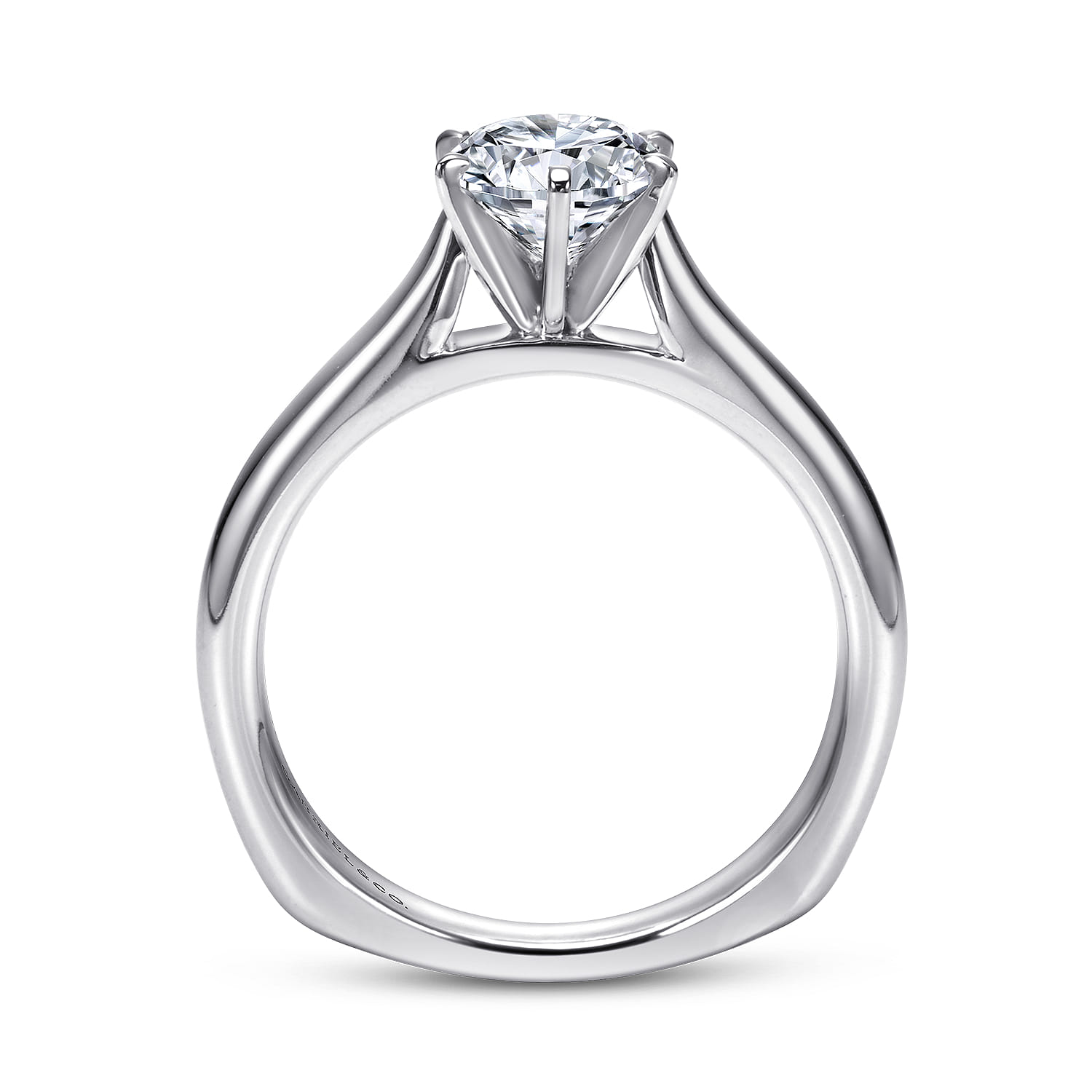 Allie - Platinum Round Diamond Solitaire Engagement Ring - Shot 2