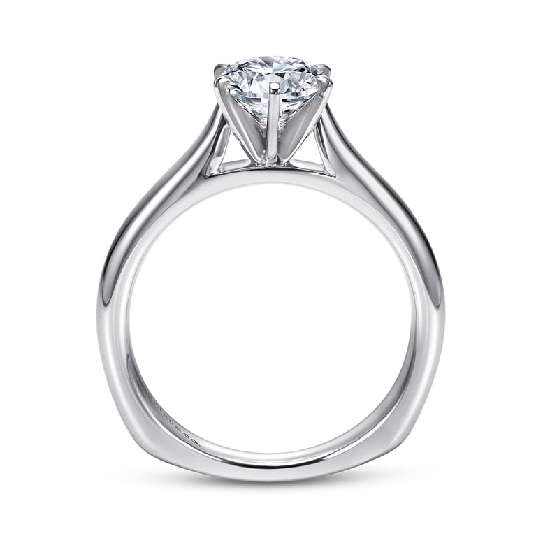 Allie - Platinum Round Diamond Solitaire Engagement Ring - Shot 2