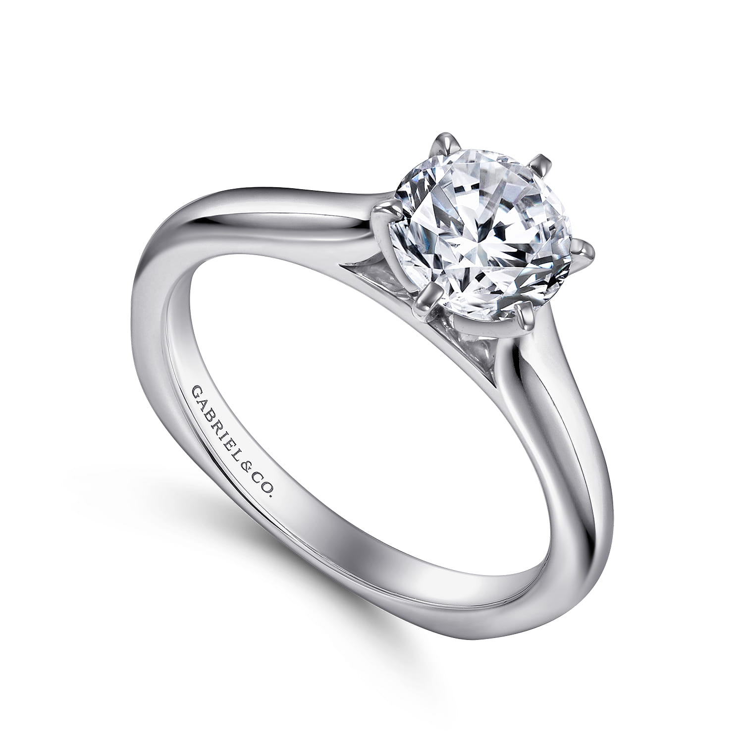 Allie - Platinum Round Diamond Solitaire Engagement Ring - Shot 3