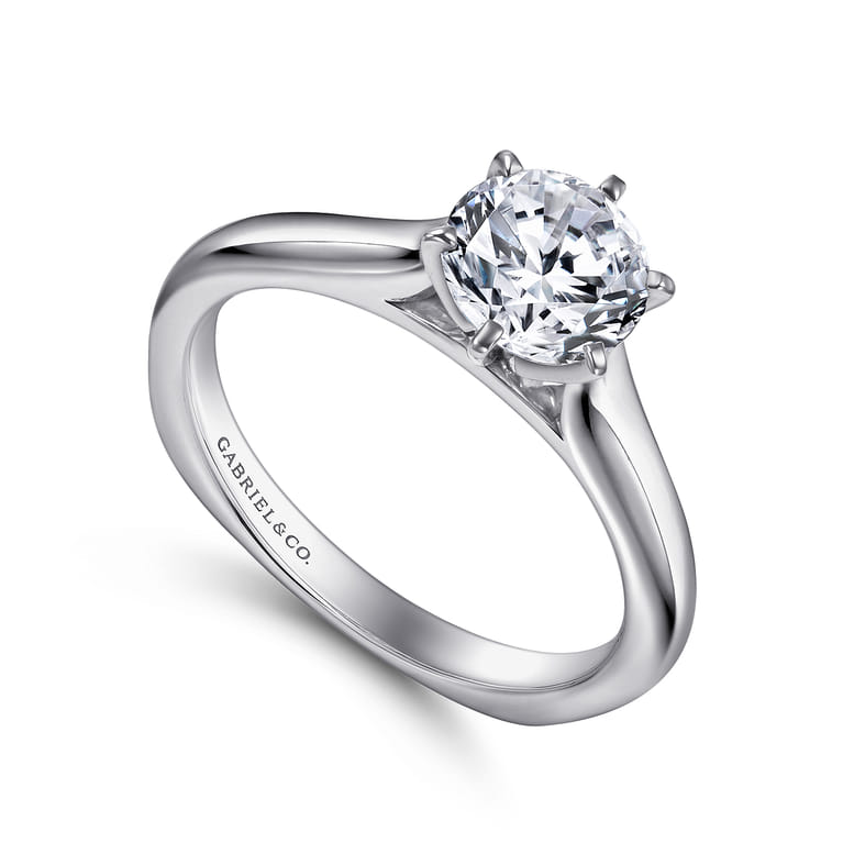 Allie - Platinum Round Diamond Solitaire Engagement Ring - Shot 3