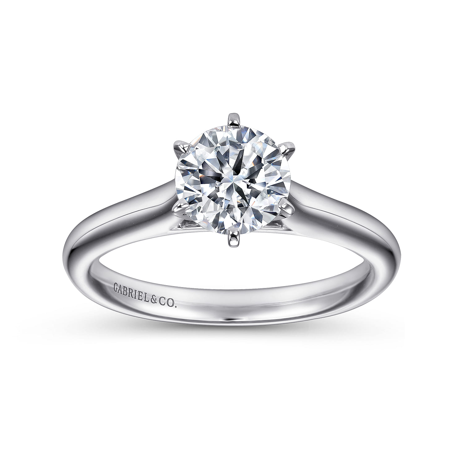 Allie - Platinum Round Diamond Solitaire Engagement Ring - Shot 5