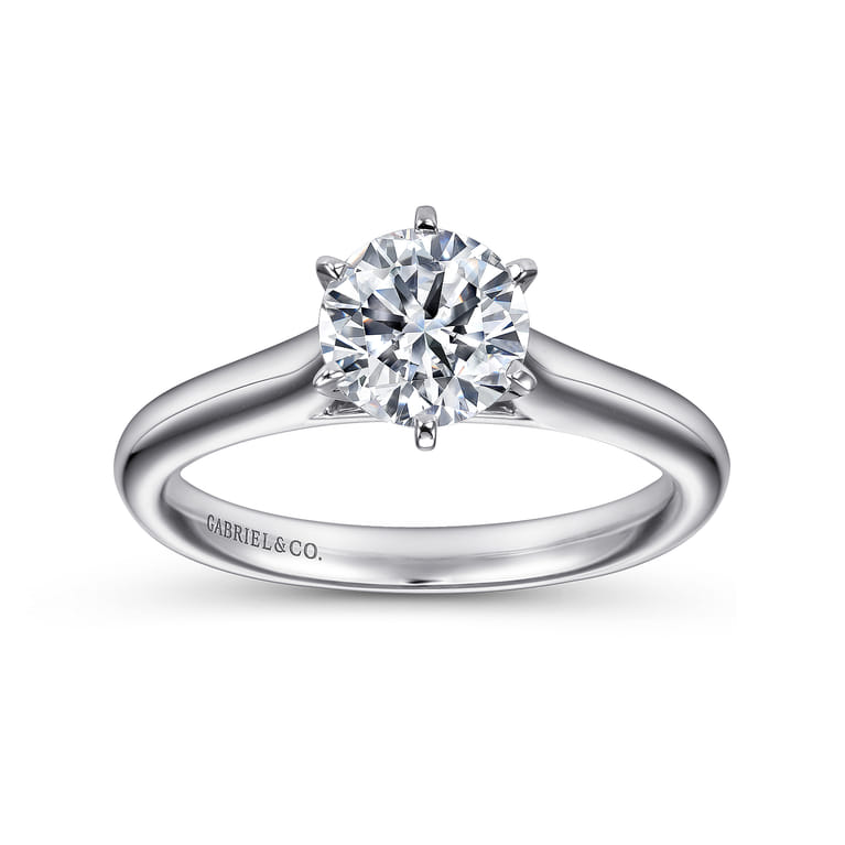 Allie - Platinum Round Diamond Solitaire Engagement Ring - Shot 5