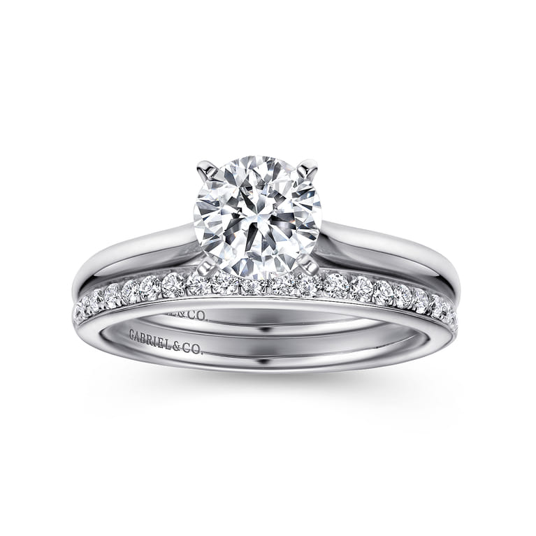 Lauren - Platinum Round Diamond Solitaire Engagement Ring - Shot 4