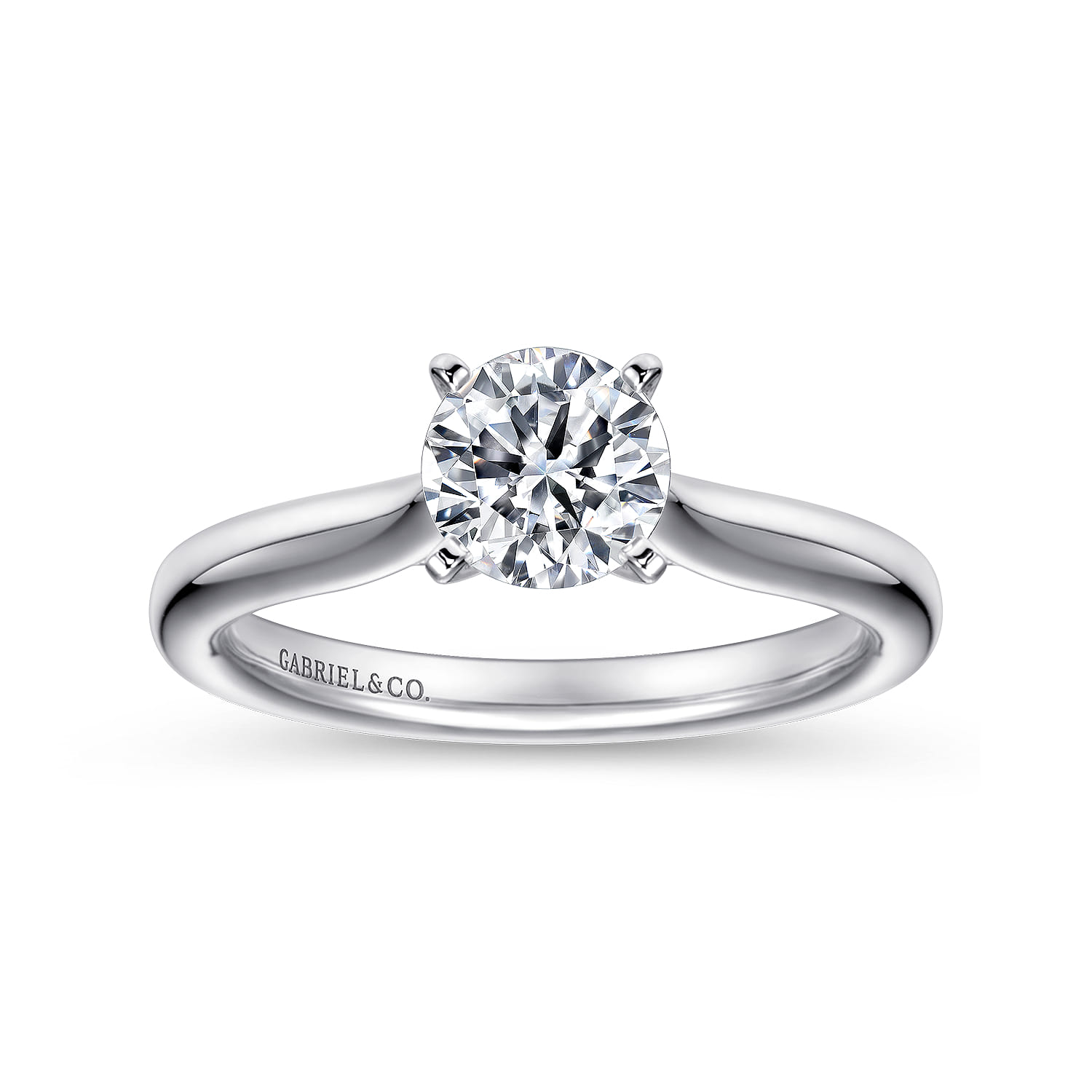 Lauren - Platinum Round Diamond Solitaire Engagement Ring - Shot 5
