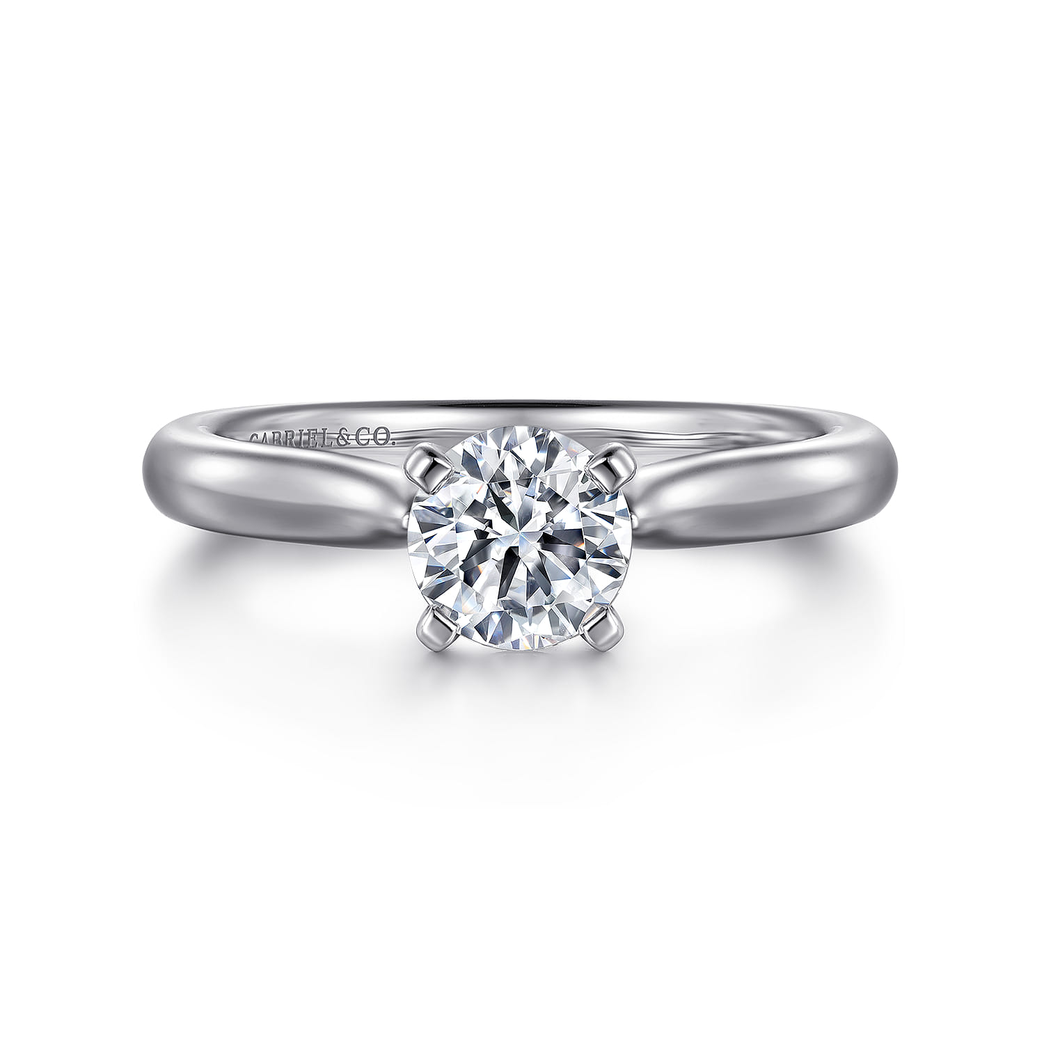 Lauren - Platinum Round Diamond Solitaire Engagement Ring - Shot 1