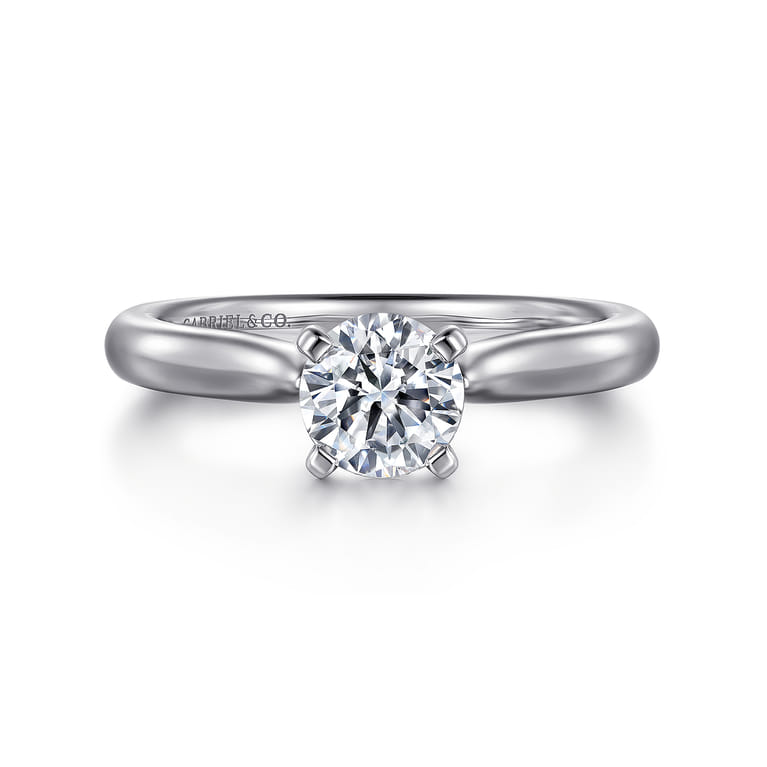 Lauren - Platinum Round Diamond Solitaire Engagement Ring - Shot 1