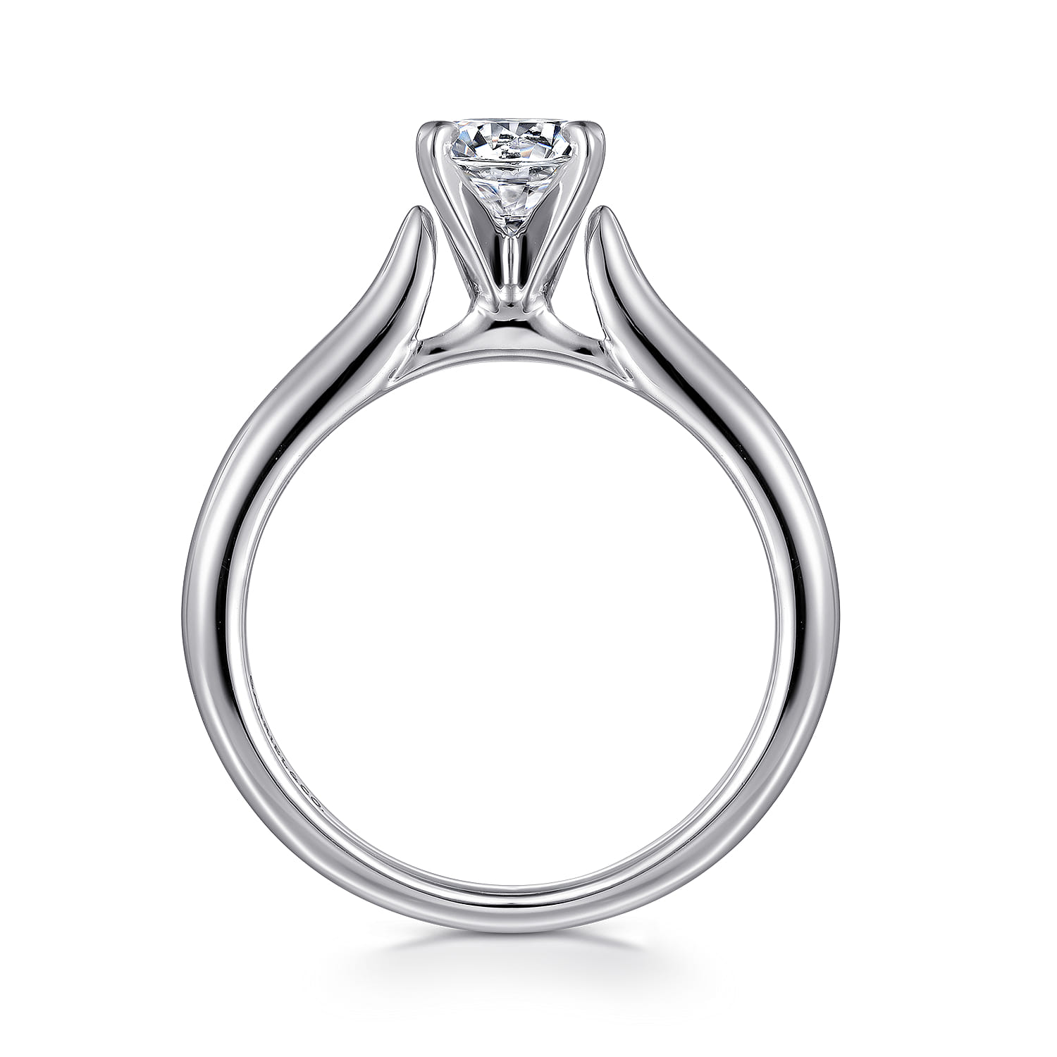 Lauren - Platinum Round Diamond Solitaire Engagement Ring - Shot 2