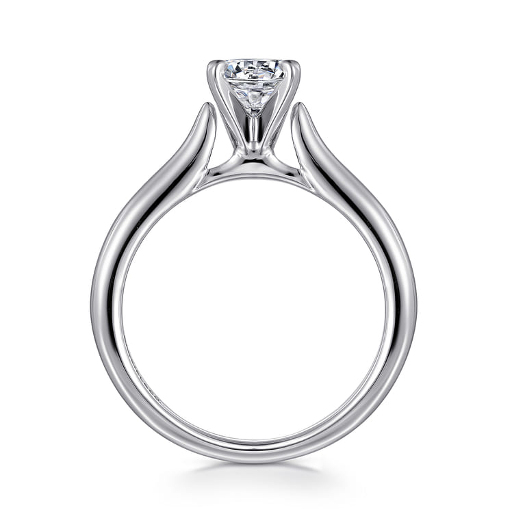 Lauren - Platinum Round Diamond Solitaire Engagement Ring - Shot 2