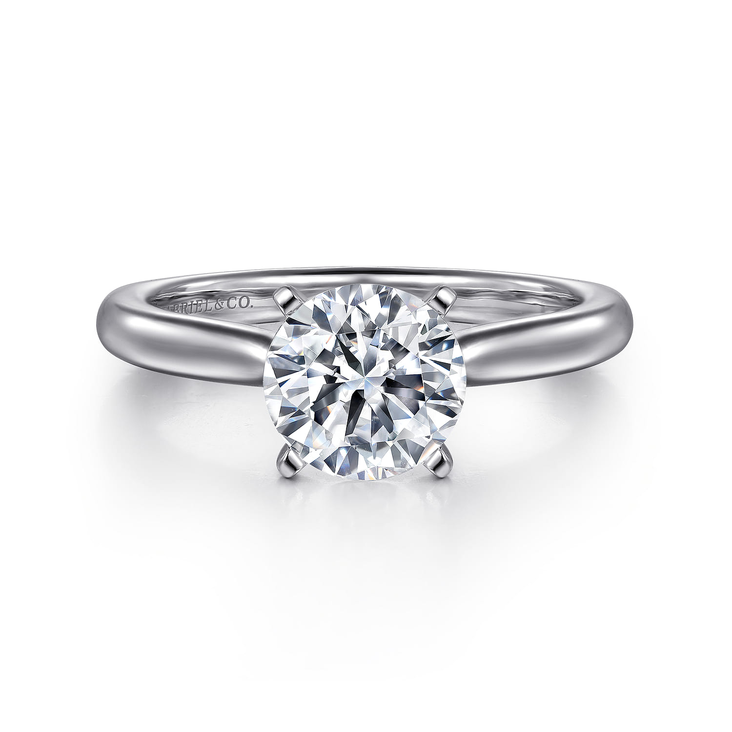 Lauren - Platinum Round Solitaire Diamond Engagement Ring - Shot 1