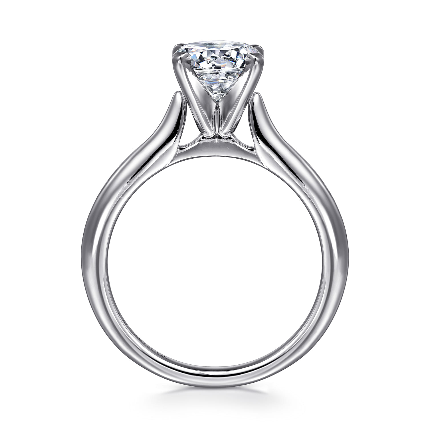 Lauren - Platinum Round Solitaire Diamond Engagement Ring - Shot 2