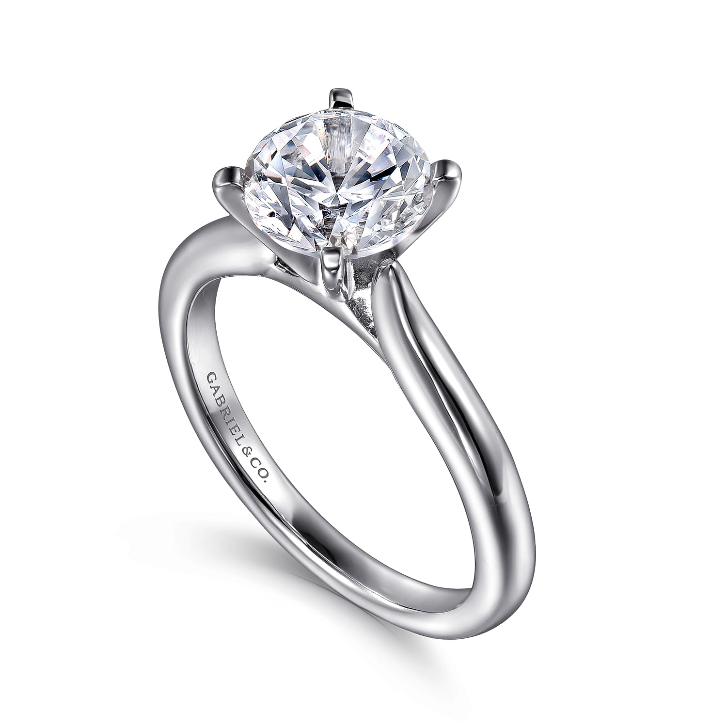 Lauren - Platinum Round Solitaire Diamond Engagement Ring - Shot 3