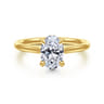 Bena - 14K Yellow Gold Oval Solitaire Diamond Engagement Ring