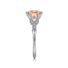 Celia - Vintage Inspired 14K Rose Gold Cushion Cut Morganite and Diamond Engagement Ring - 0.07 ct