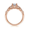 Bryce - Vintage Inspired 14K Rose Gold Split Shank Round Diamond Engagement Ring - 0.19 ct