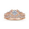Bryce - Vintage Inspired 14K Rose Gold Split Shank Round Diamond Engagement Ring - 0.19 ct