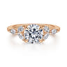 Adella - 14K Rose Gold Round Diamond Engagement Ring - 0.4 ct