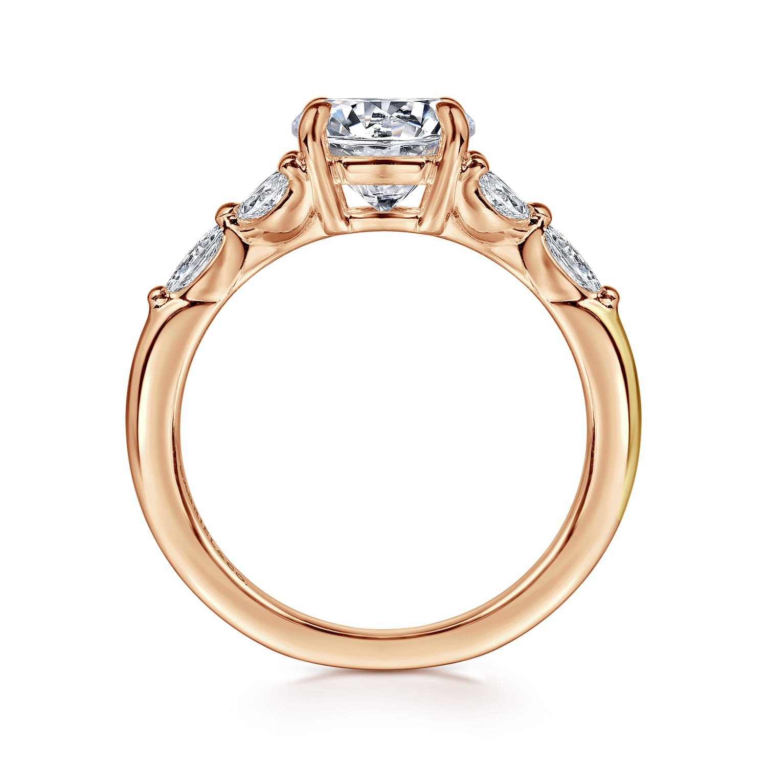 Adella - 14K Rose Gold Round Diamond Engagement Ring - 0.4 ct - Shot 2