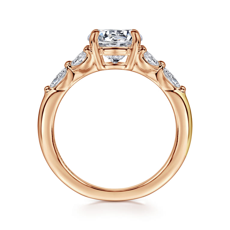 Adella - 14K Rose Gold Round Diamond Engagement Ring - 0.4 ct - Shot 2