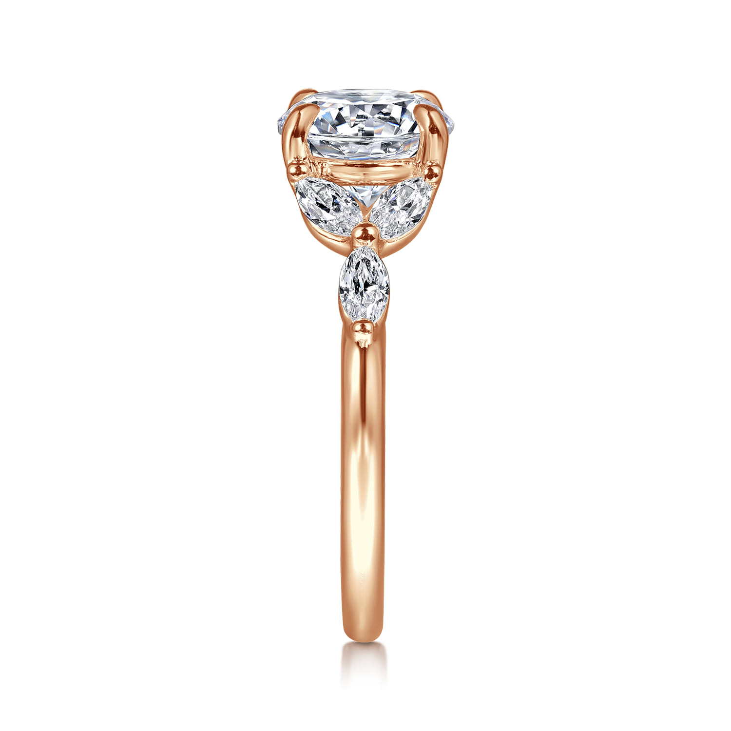 Adella - 14K Rose Gold Round Diamond Engagement Ring - 0.4 ct - Shot 4