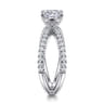 Elite - 14K White Gold Split Shank Cushion Cut Diamond Engagement Ring - 0.55 ct