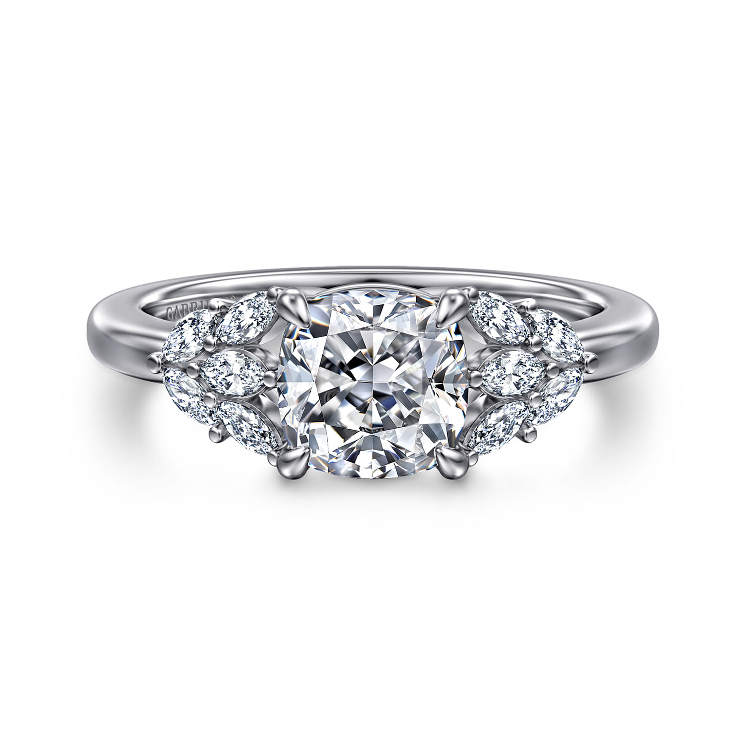 Cami - 14K White Gold Cushion Cut Diamond Engagement Ring - 0.3 ct - Shot 1