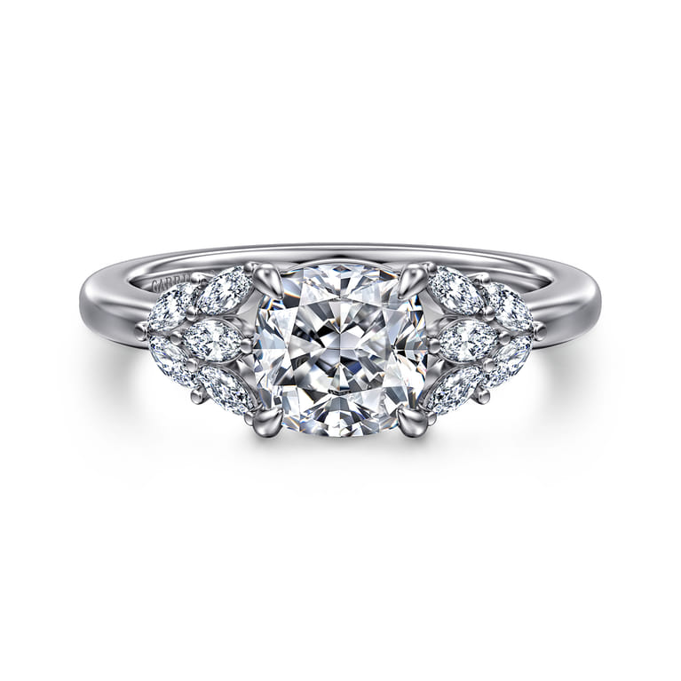 Cami - 14K White Gold Cushion Cut Diamond Engagement Ring - 0.3 ct - Shot 1