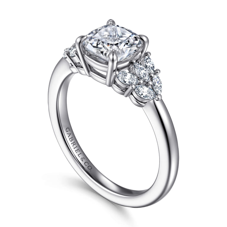 Cami - 14K White Gold Cushion Cut Diamond Engagement Ring - 0.3 ct - Shot 3