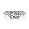 Adella - 14K White Gold Cushion Cut Diamond Engagement Ring - 0.4 ct