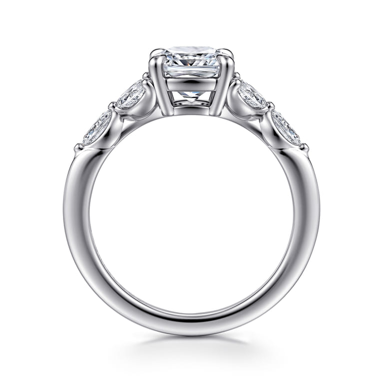Adella - 14K White Gold Cushion Cut Diamond Engagement Ring - 0.4 ct - Shot 2