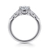 Adella - 14K White Gold Cushion Cut Diamond Engagement Ring - 0.4 ct